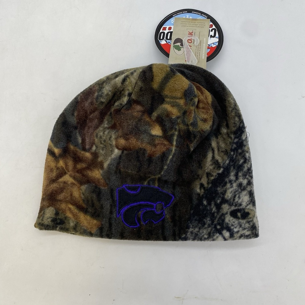 Kansas State Wildcats Camo Beanie Hat Camouflage Mossy Oak Reversible Hunter